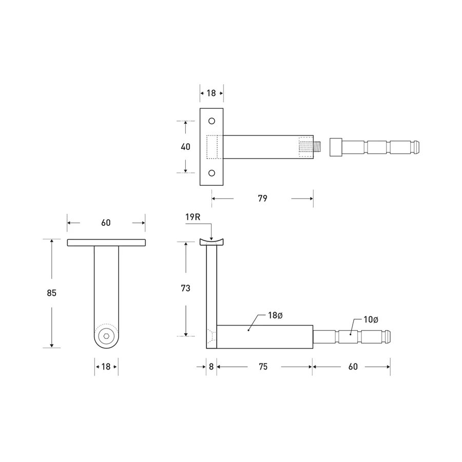 HB 500 Handrail Bracket - Image 5