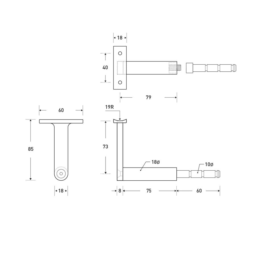 HB 510 Handrail Bracket - Image 4